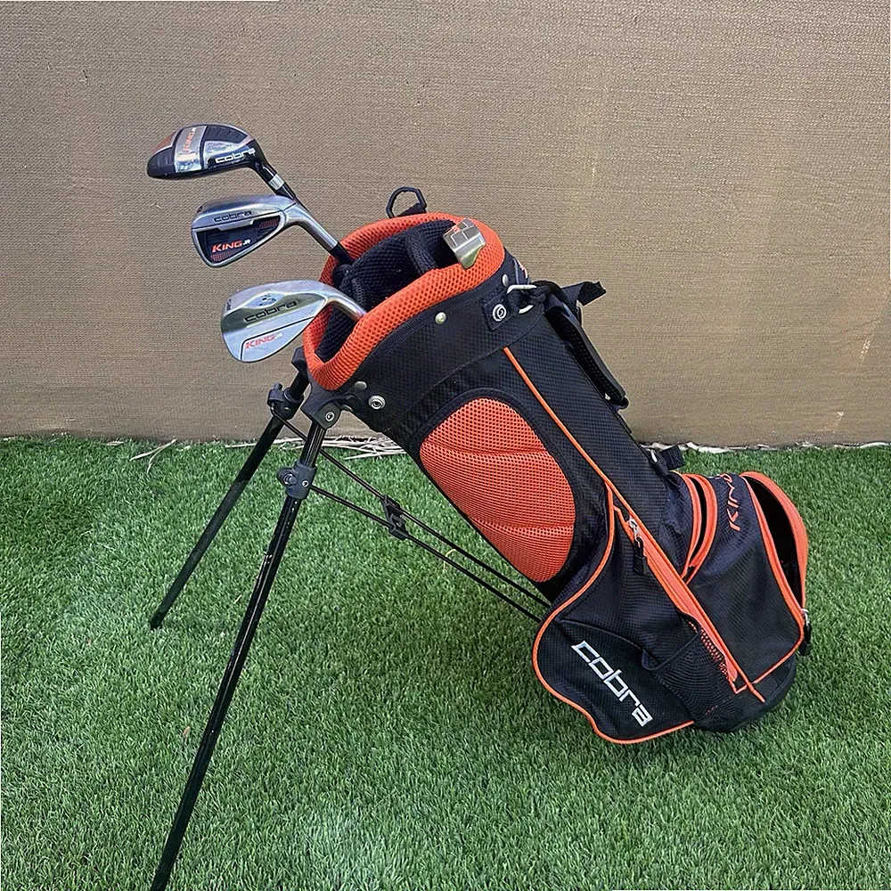 Cobra King Jr Junior Golf Club Set W/ Stand Bag RH 9, SW, Wood, Putter