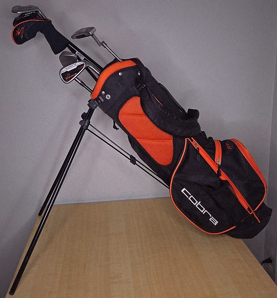 Cobra King JR Kids 7-Club Golf Set RH Black Orange Bag Junior Right Handed