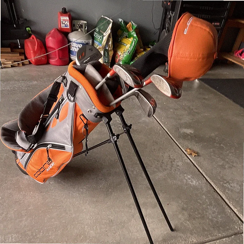 Cobra King Jr Right-Handed Kids Golf Club Set Orange Gray with Stand Bag