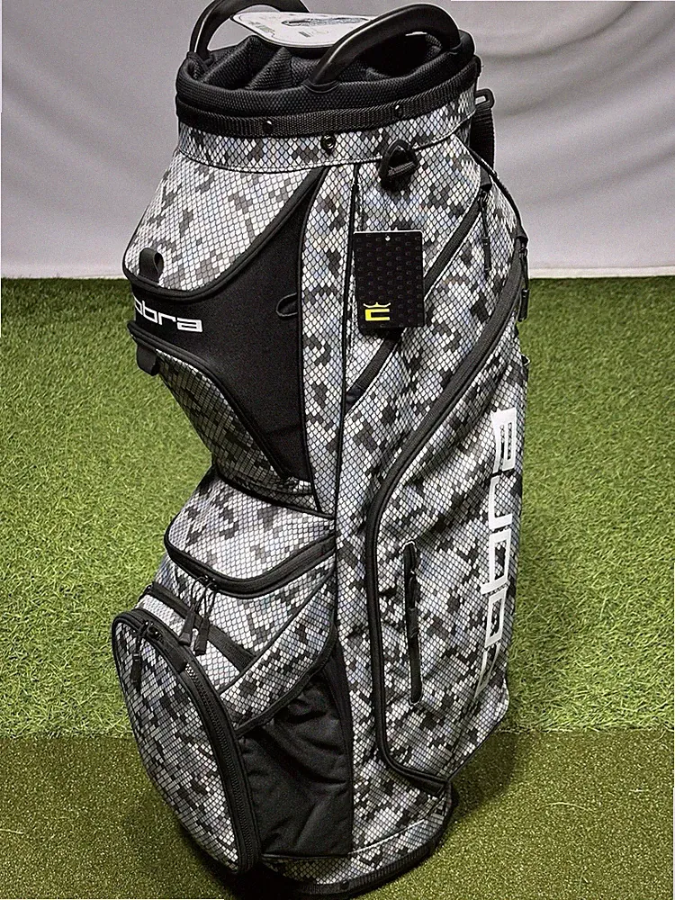 Cobra Ultralight Pro Cart 14-Way Golf Bag w/ Rain Hood Winter Snake Camo NEW!