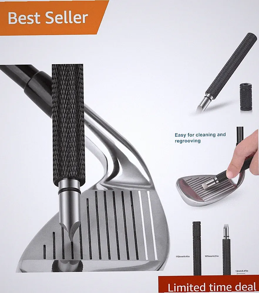 Compact Golf Club Groove Sharpener - For Irons & Wedges, Ambidextrous Design