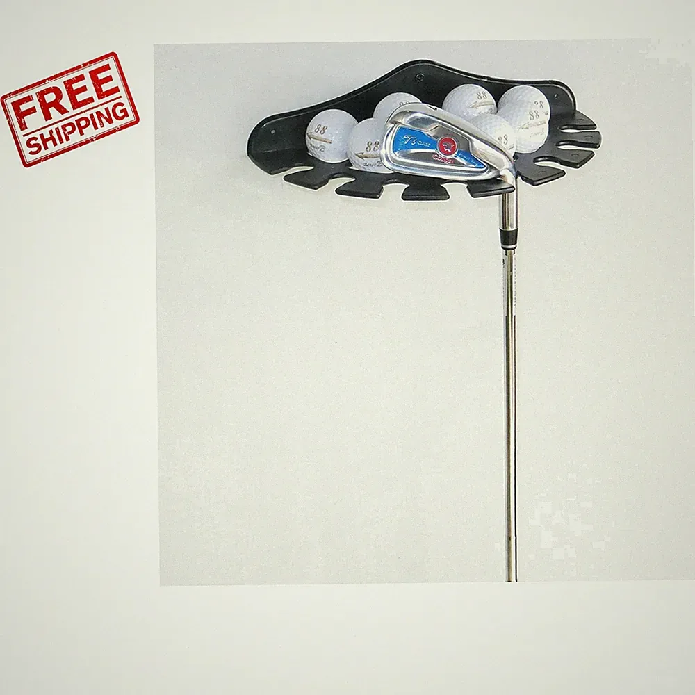 Compact Golf Club Storage Rack - Wall-Mounted Holder for Organized Spaces