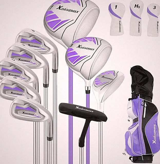 Complete 10-Piece Men's & Women's Golf Club Set with Stand Bag & Head Covers