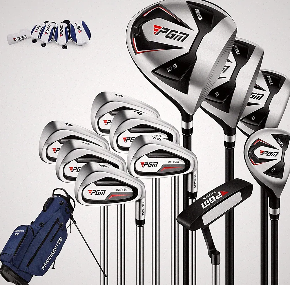 Complete 18-Piece Men's Golf Club Set with Bag & Headcovers - Perfect for Beginn
