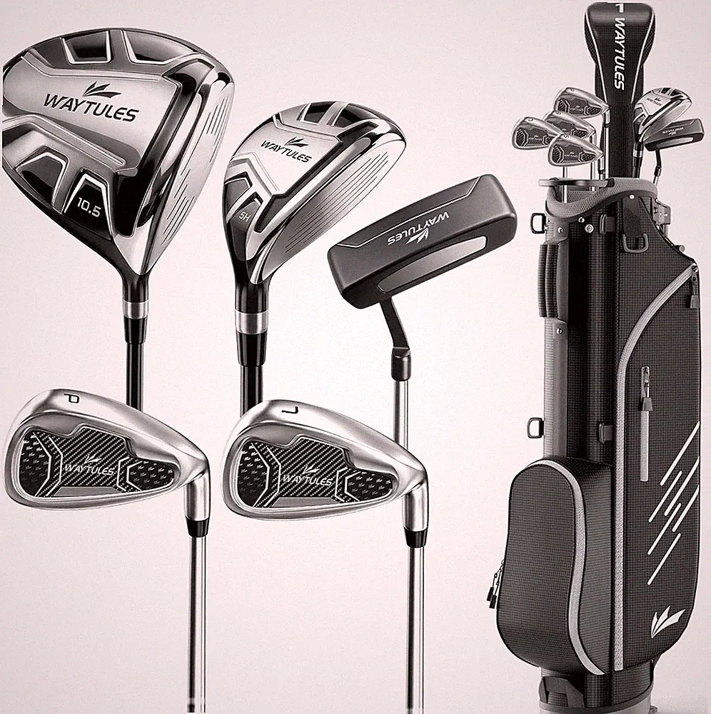 Complete 6-8 Piece Men's Golf Club Set with Stand Bag & Right-Handed Clubs