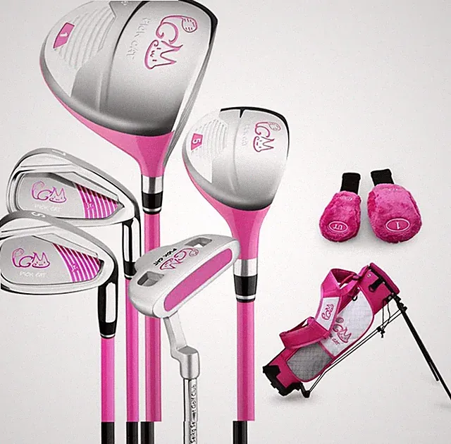 Complete Junior Golf Club Set for Kids - 5 Clubs, Stand Bag & Headcovers