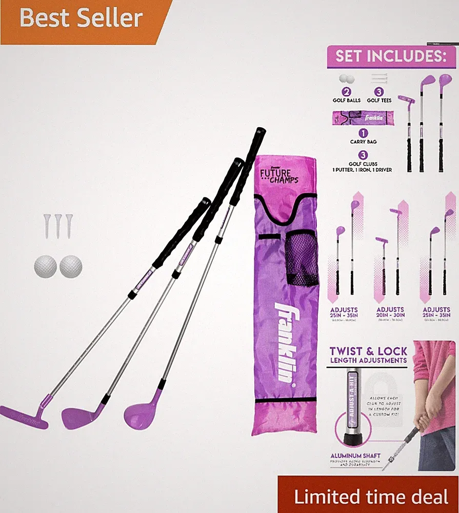 Complete Kids Golf Set - Adjustable Clubs, Bag, Balls - Perfect for Beginners