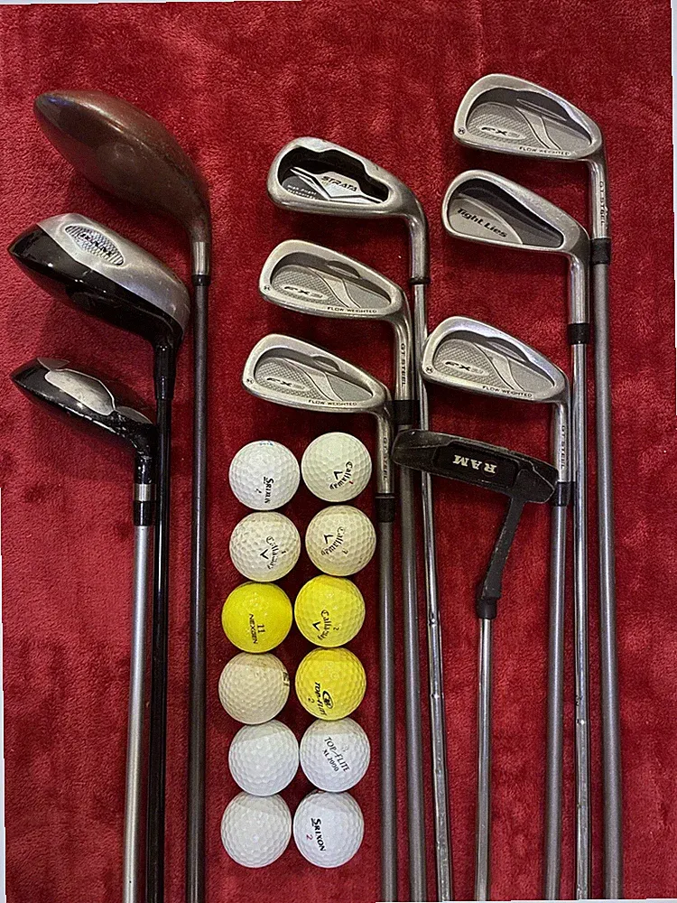 Complete Set Men’s RAM Golf Clubs Irons TaylorMade Driver Putter 12 Balls