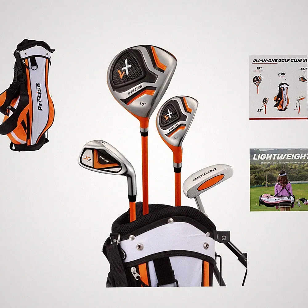 Complete X7 Kids Golf Clubs Set - Ideal for Beginners Aged 3-5 - Non-Slip Grips