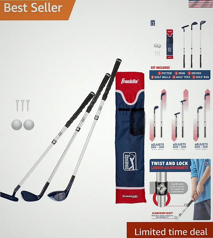 Complete Youth Golf Set with Adjustable Clubs & Official PGA Tour Licenses