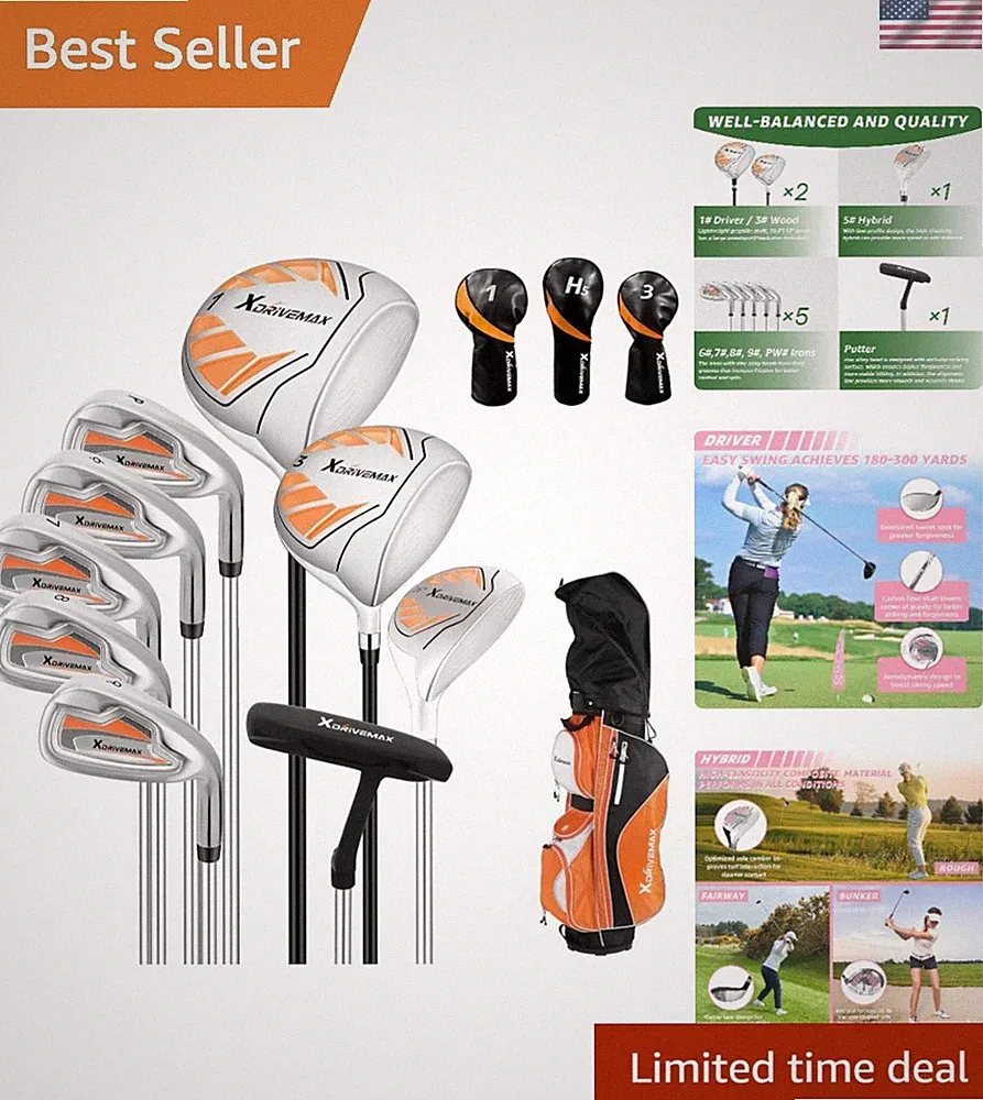 Comprehensive 10-Piece Golf Club Set: Ideal for Men & Women with Stylish Design
