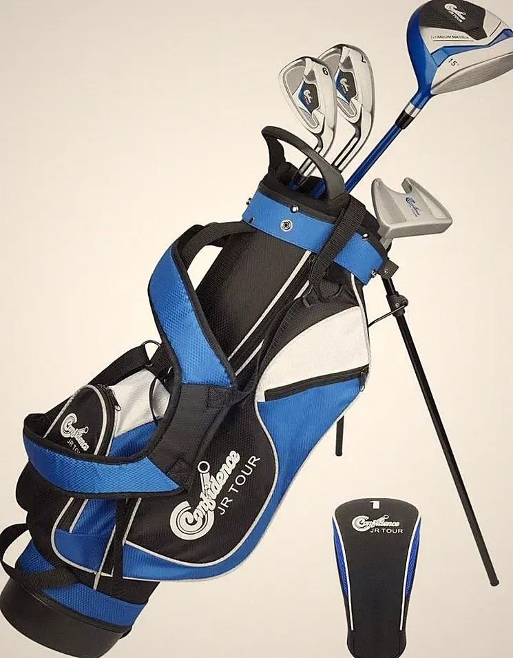 Confidence Golf Left Hand Junior Complete Golf Club Set for Kids Beginners