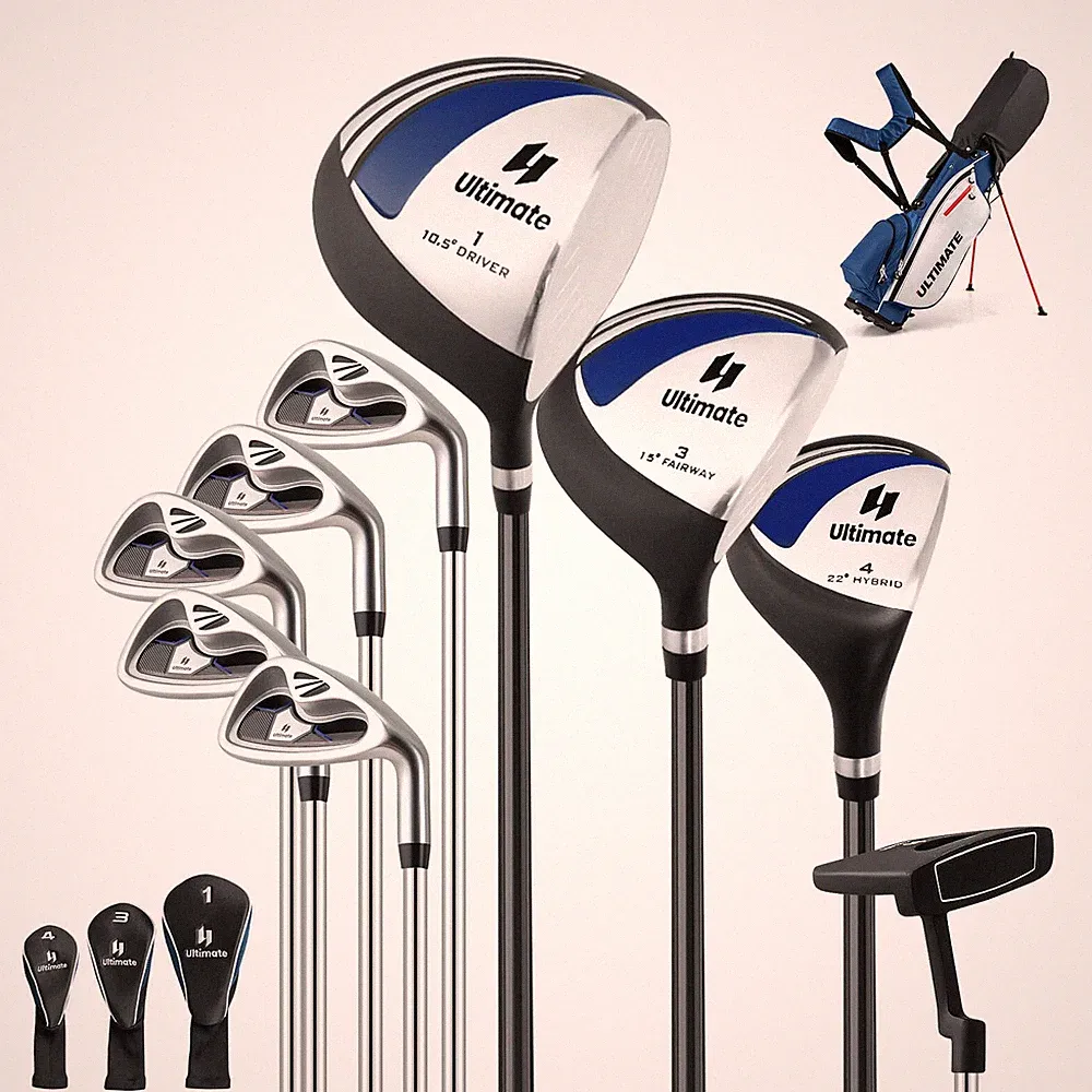 Costway Men's Complete Golf Clubs Package Set 10 Pieces Includes Alloy Driver
