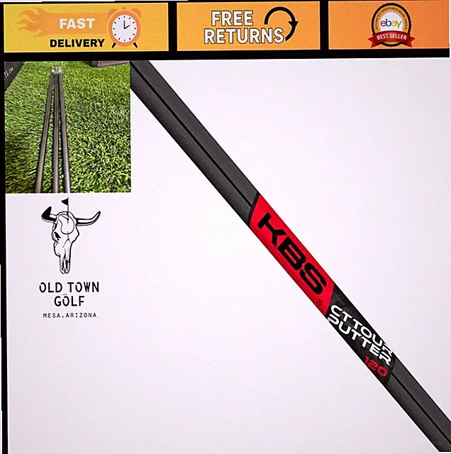 CT 120 Tour Black Finish Steel Putter Shaft 37” .370 Single Bend 120G - Premium