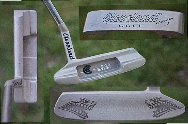 Custom Cleveland Classics 1 Slant Neck Putter / Warhawk Bomber Sharks / 35" RH