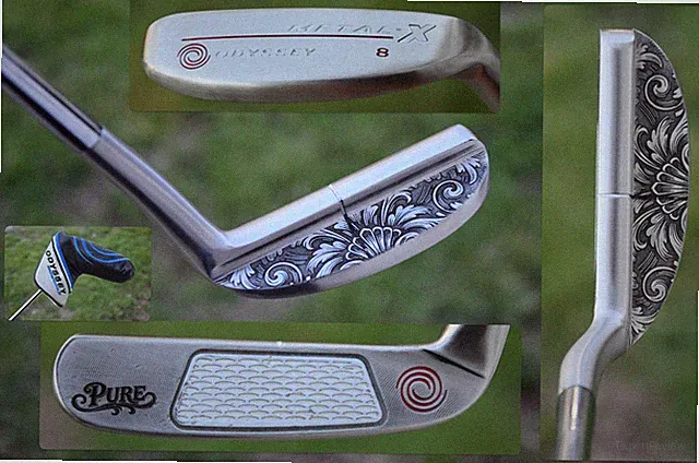 CUSTOM Engraved Ornate PURE Design Odyssey Metal-X 8 Putter Napa 8802 882 / RH