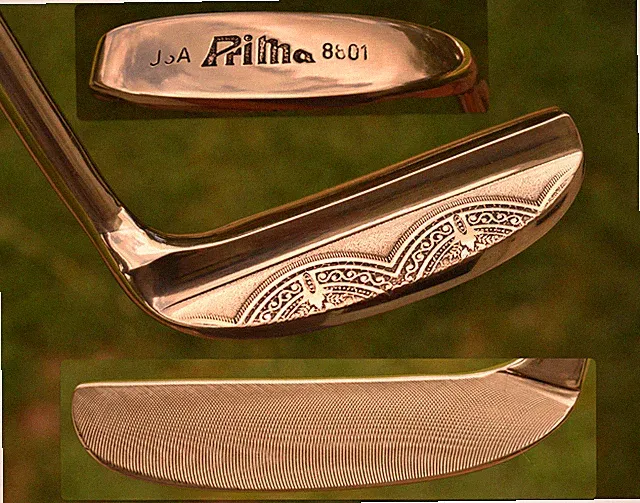 CUSTOM Prima 8801 Brass Heel Shaft Blade Putter / Milled & Engraved Design 35.75