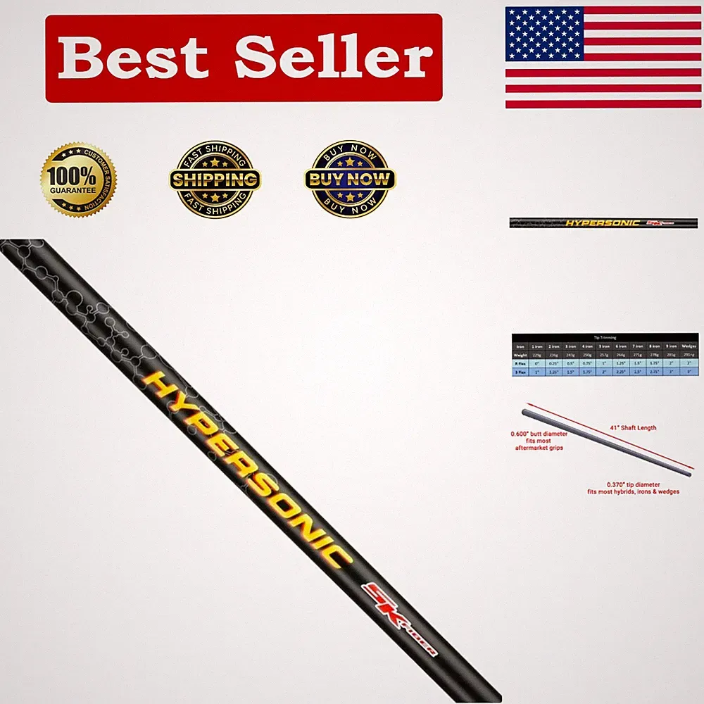 Customizable Hypersonic Graphite Golf Shaft for Irons - 41", Regular/Flex
