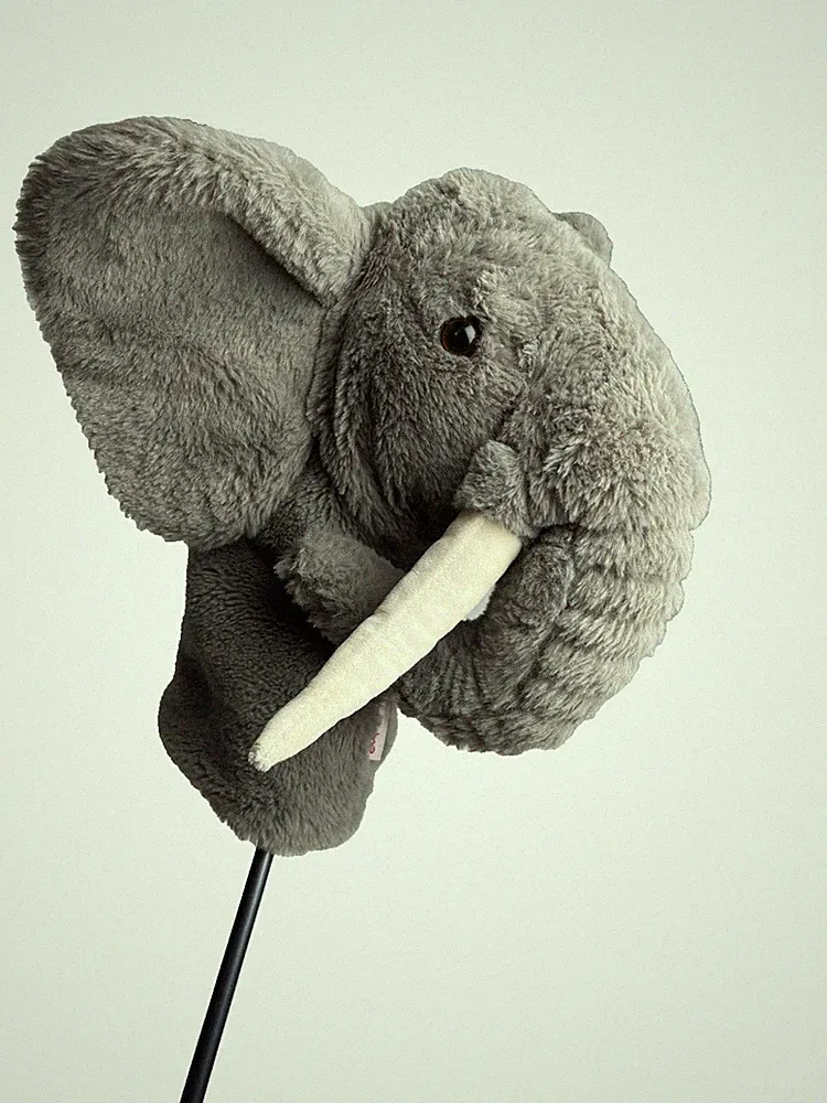 Daphne's Golf Club Head Cover 15" Elephant w Tusk Plush Puppet Stuffed Animal