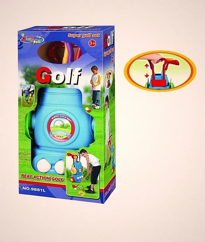 Deluxe Golf Set For Kids Comes With 3 Golf Clubs, 3 Balls, And 2 Practice Holes