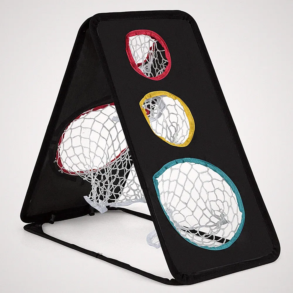 Dual-Sided Golf Chipping Net w/5 Target Holes Triangular Structure Oxford Fabric