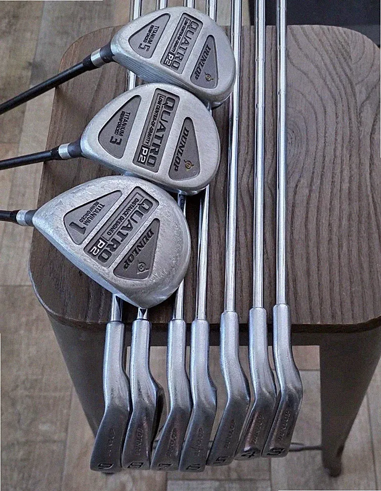 Dunlop Quatro P2 Golf Club Set 1,3,5 Wood / 3-9 Irons Right Handed 10 Clubs