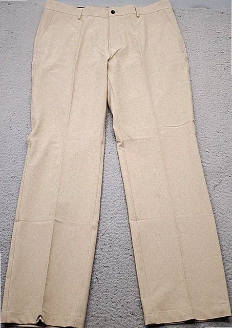 Dunning Golf Pants Mens 36x32 Tan Stretch Performance Regular Fit Straight Leg
