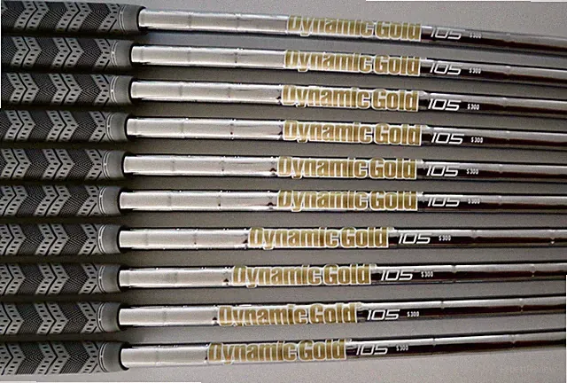 Dynamic Gold S300 105g 4-LW Stiff Flex Steel Iron Set 10 Shafts Pre-Owned w/Grip