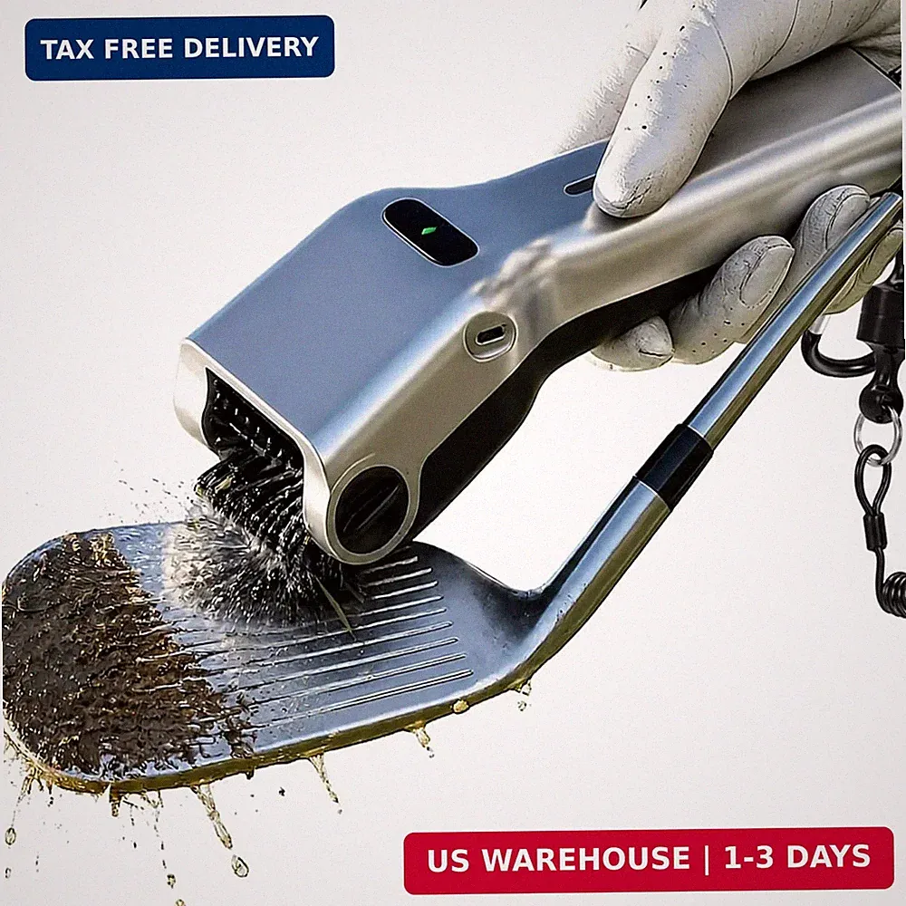 Electric Golf Club Cleaner Brush for Men | 360° Water Spray Golf Groove Cleaning