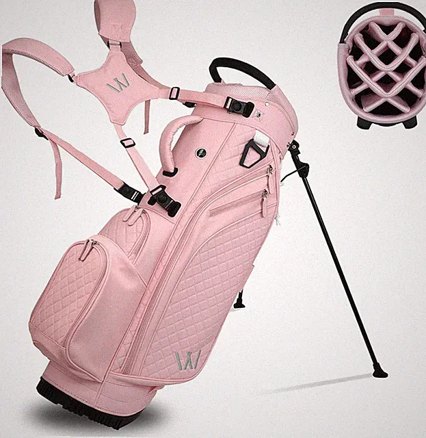 Elegant Women's Golf Bag - Lightweight PU Leather, 14-Way Dividers, Large Pocket