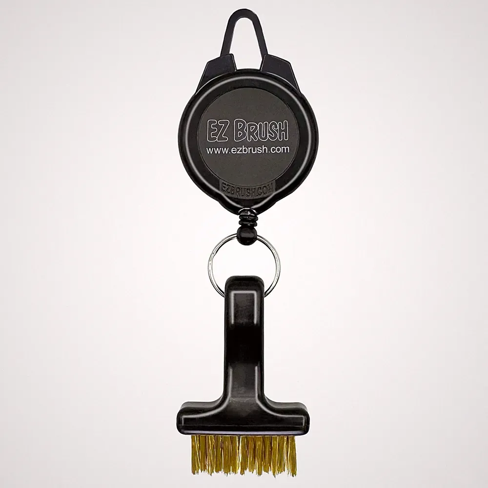 EZ Brush Mini Retractable Golf Club Cleaning Tool with Standard, Black