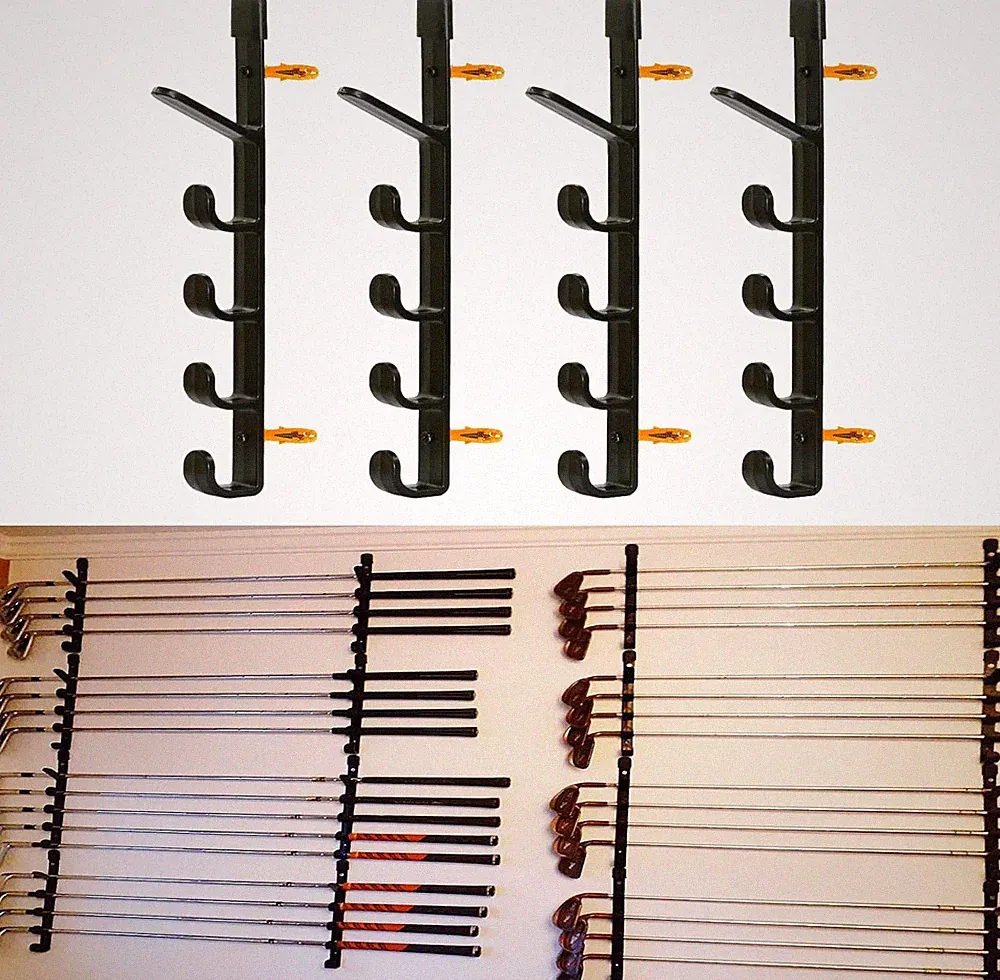 Five-Layer Golf Clubs Storage Organizers Rack, Wall Mount Storage Holder Golf Pu