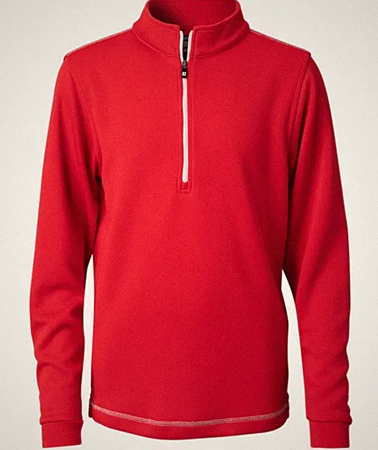 Footjoy Youth Half-Zip Contrast Stitch Junior (Multiple Colors & Sizes) (logo)