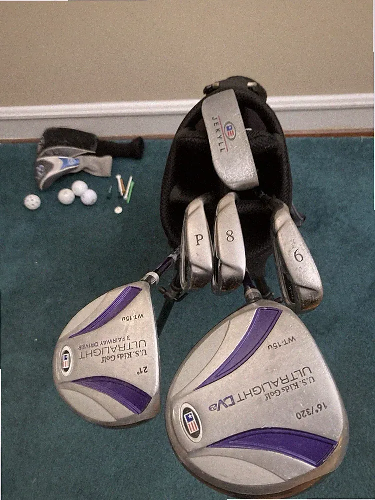 For 50-57” Tall LEFT HANDED Kids USKG UL 54 Junior Golf Club Set US