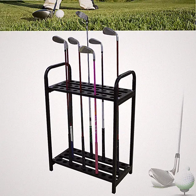 For Golf Club Metal Rack Organizer Storage Rack 27-hole Club Display Rack Black