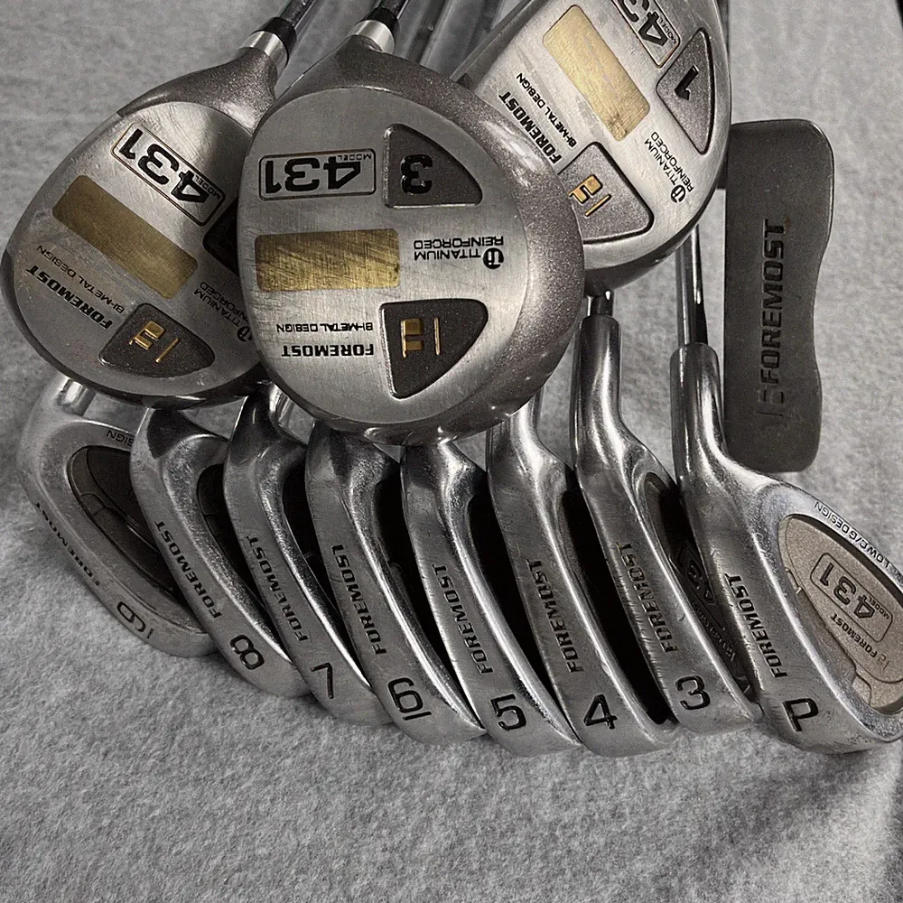 Foremost Model 431 Complete Golf Club Set 1 3 5 Woods 3-PW Irons Putter RH Steel