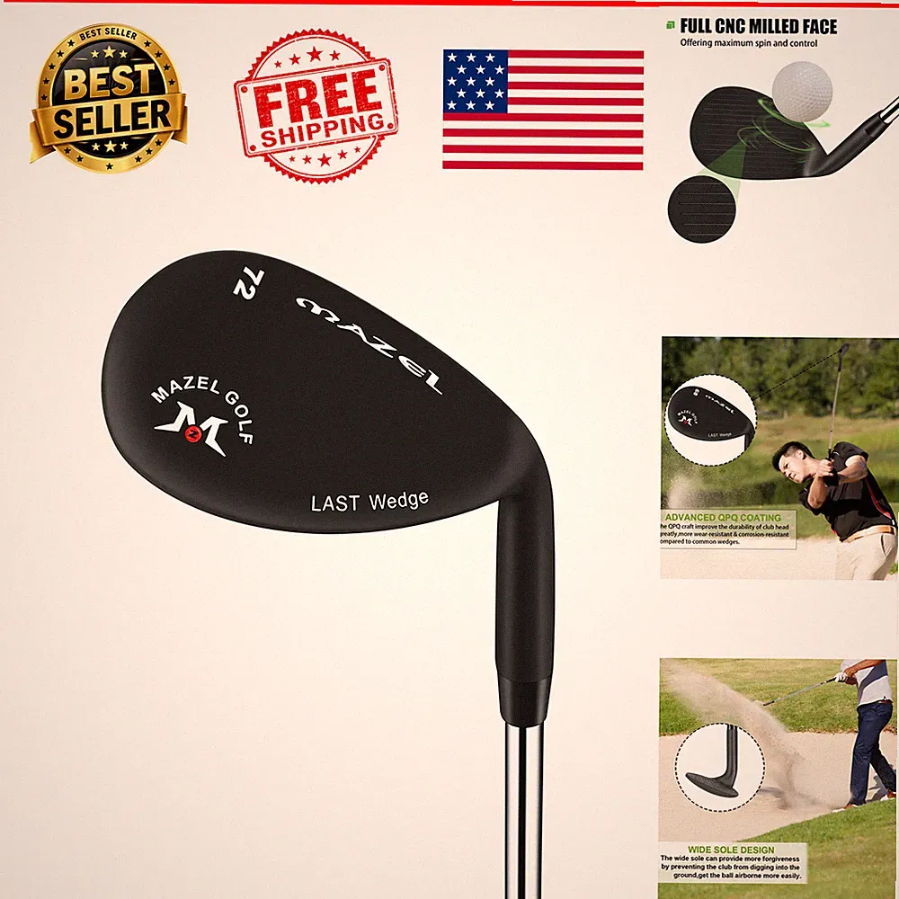 Forged Golf Wedge 72 Degree CNC Milled Wide Sole Lob Bunker Men Black 35 In