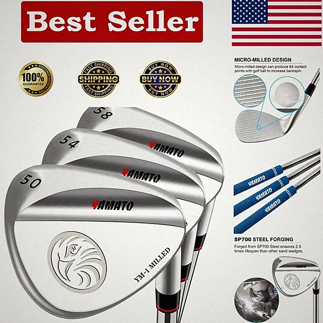 Forged Wedge Set: Carbon Steel, 50/52/54/56 With Excellent Spin Control