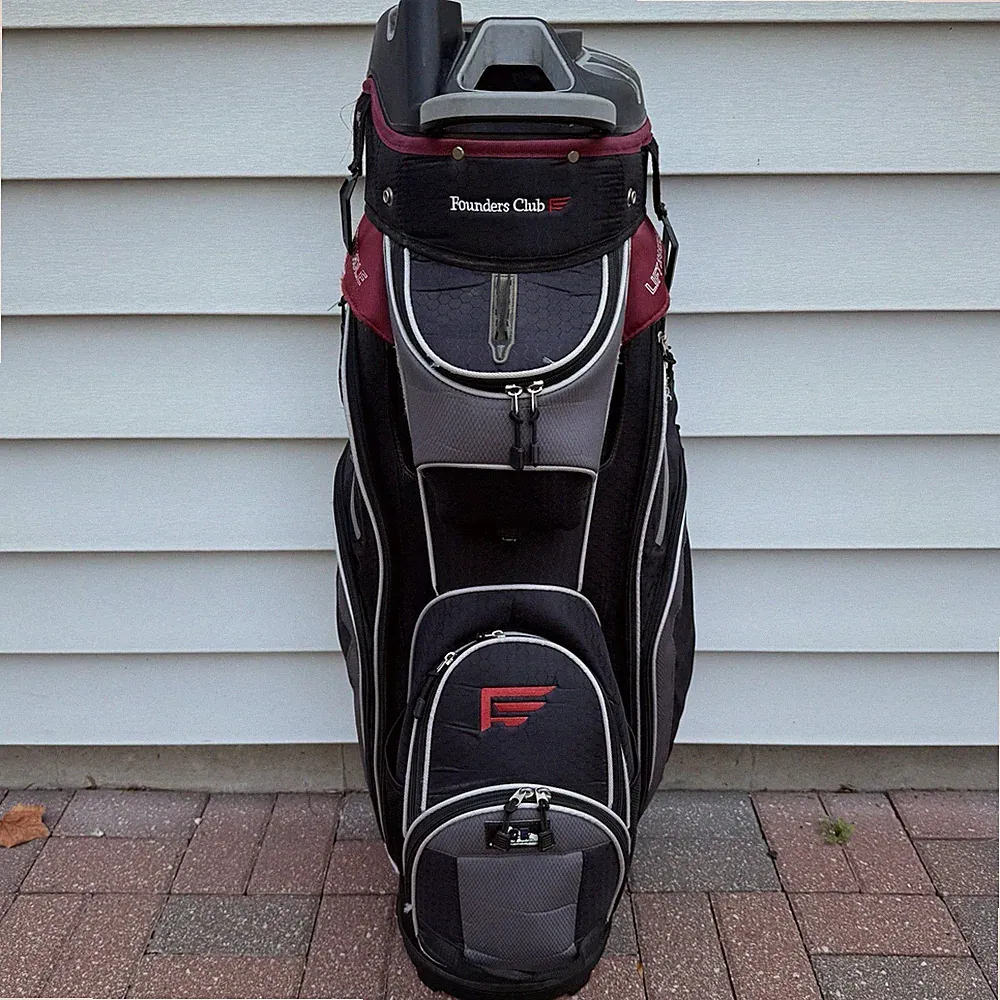 Founders Club 3rd Gen 14 Way Club Lock Golf Bag Gray Red White Black