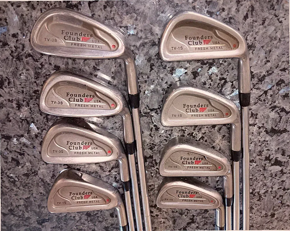 Founders Club Fresh Metal Irons 3-PW Red Dot TV-1S TV-3S MP-300 S- Flex NO Grips