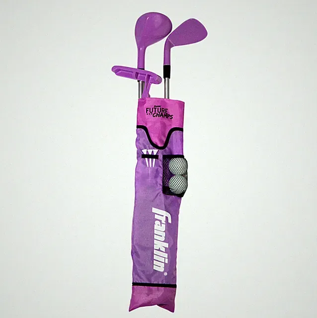 Franklin Sports Kids Adjustable Golf Set Pink w/ Bag Balls Youth Toddler