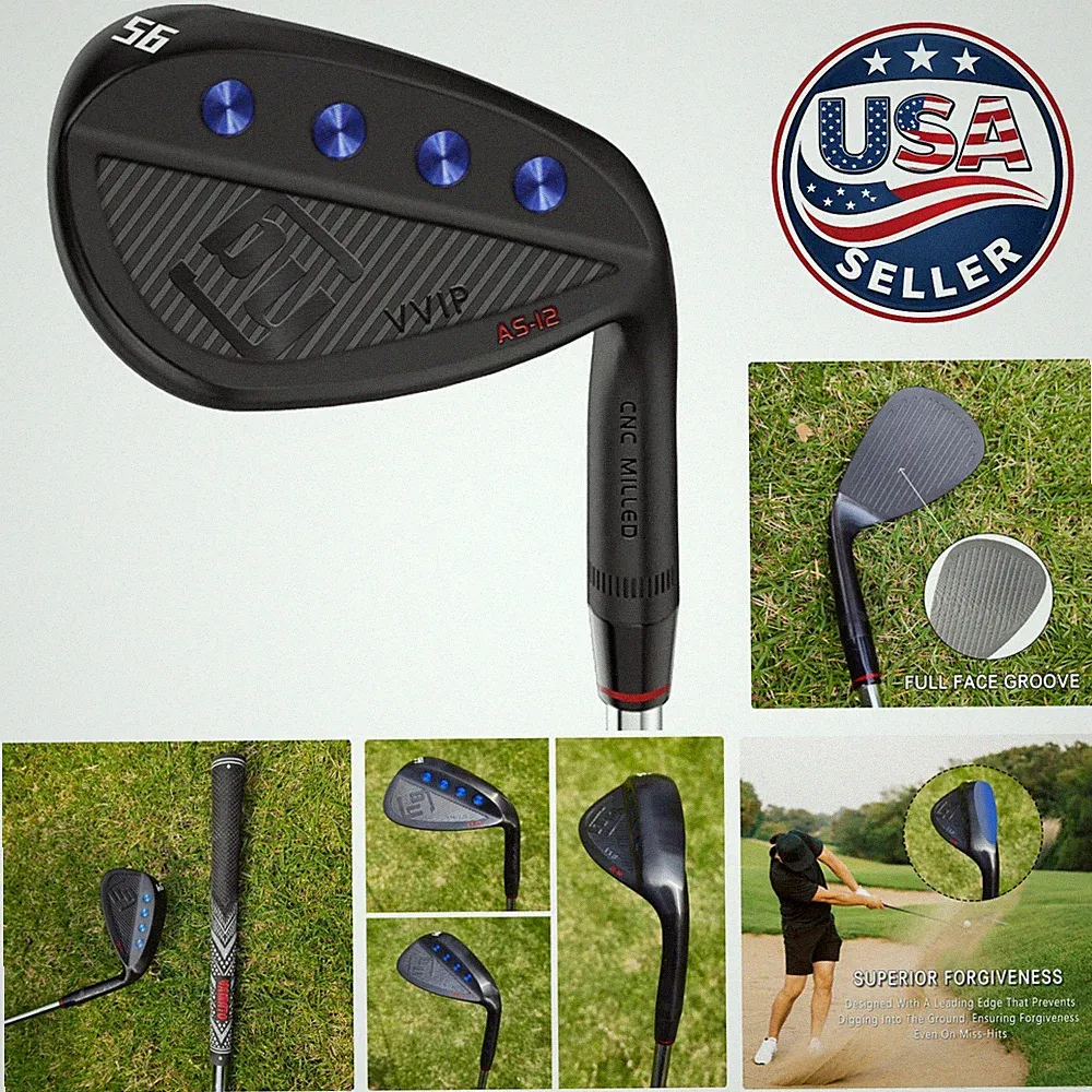 Full Face Milled Golf Wedges - 56 Degree Forged Black Wedge for Precision Play