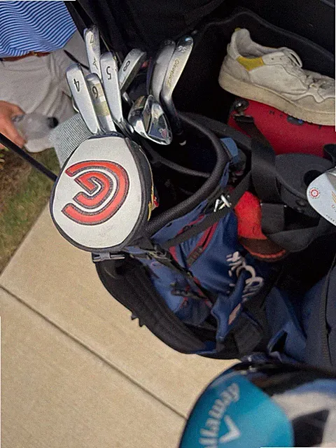 Full set of clubs with covers and bag