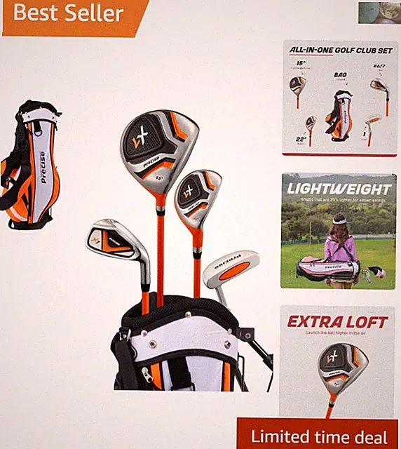 Full X7 Kids Golf Club Set – Perfect for Young Golfers Ages 3-5 with Stand Bag