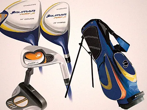 FURY by ORLIMAR 8-12 YRS JUNIOR GRAPHITE GOLF CLUB SET w/STAND BAG+FREE PUTTER