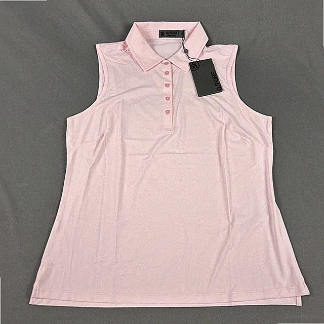 G/Fore G4 Golf Shirt Polo Silky Tech Sleeveless Medium Pink Nylon NWT MSRP $110