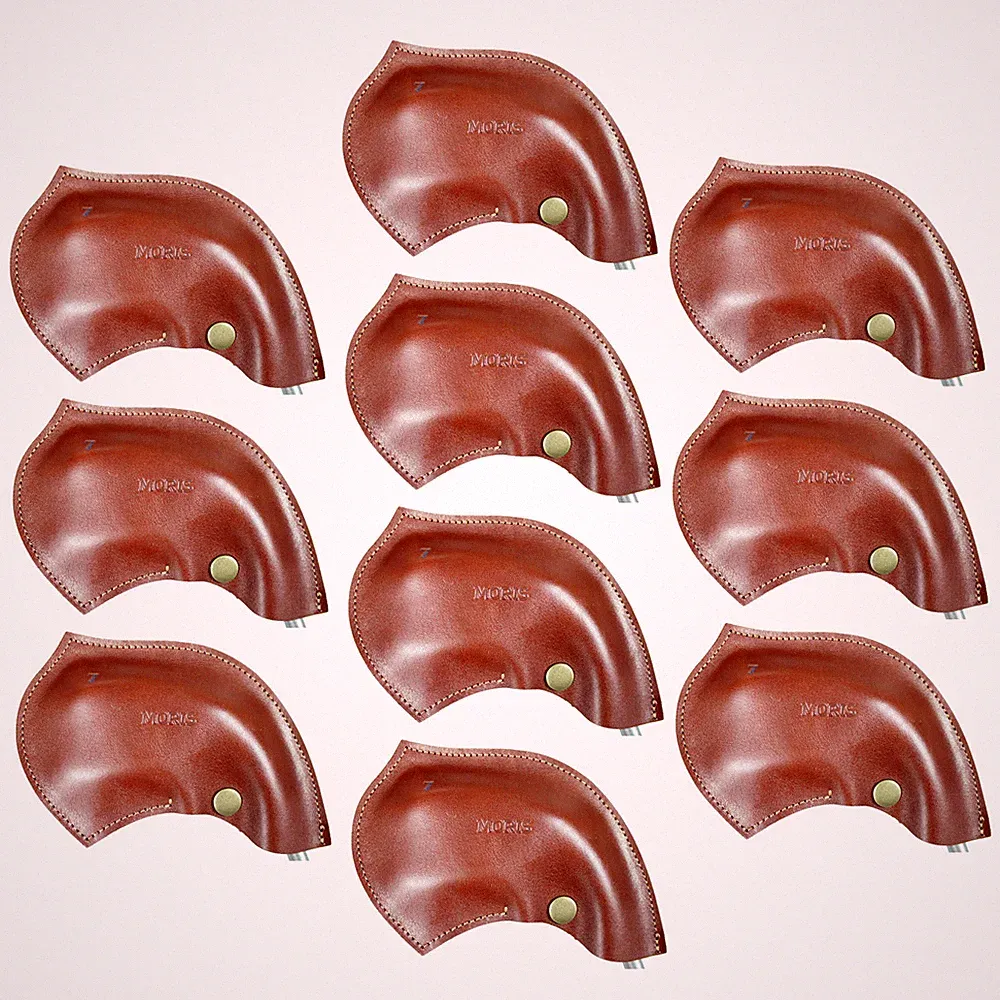 GENUINE COWHIDE LEATHER CUSTOMIZED INITIAL GOLF CLUB HEAD COVERS GIFT 10pcs 1SET