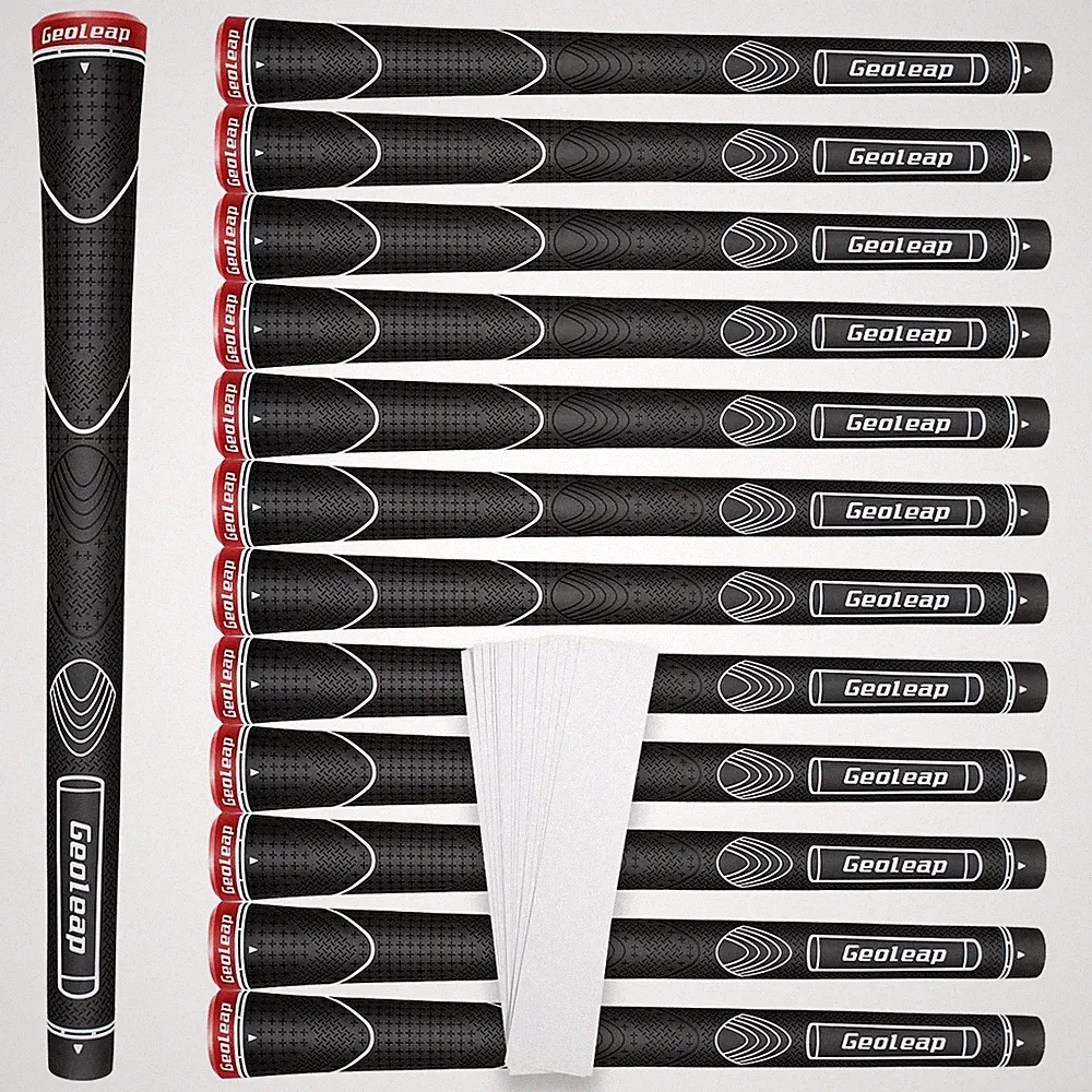 Geoleap Rubber Golf Grips Set of 13 -Grips with 15 Tapes and Grips with All Repa