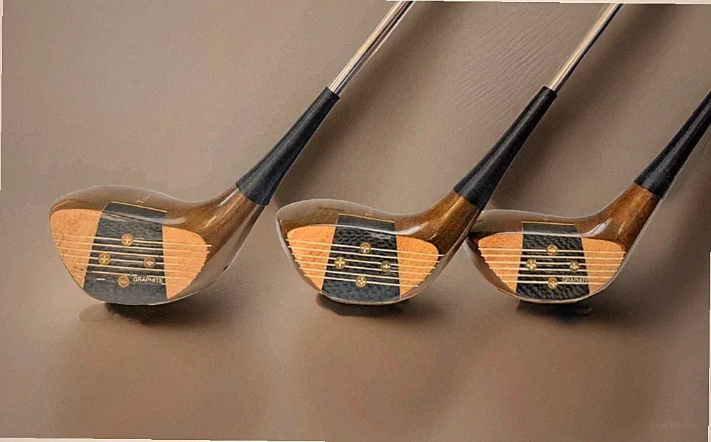 Golden Ram Real Solid Wood Persimmons Driver 3 5 Graph Face Stiff Excellent RARE
