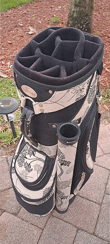 Golf Bag BURTON 13 14 Div Black Grey Shoulder Strap Rain Cover All Zips Work Per